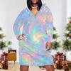 Women Plus Size V Neck Long Sleeve Printed Fitted Straight Dress White Black