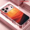 2DFlat Electroplated Tempered Glass Phone case,Sunset Desert Dunes,suitable for iPhone 18 Pro Max 17 16 15 14 13 12 11