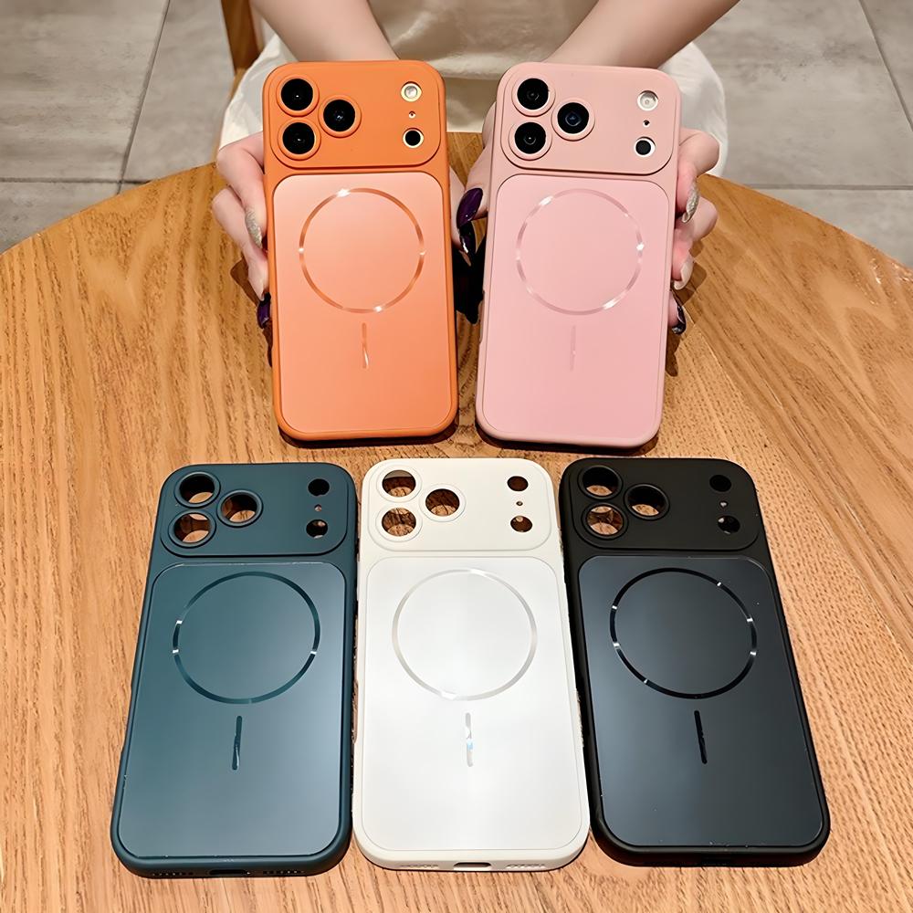 Luxury For Magsafe Phone Case For iPhone 17 Air 16 15 14 13 Pro Max Magnetic Wireless Charging Shockproof Matte Bumper Cover