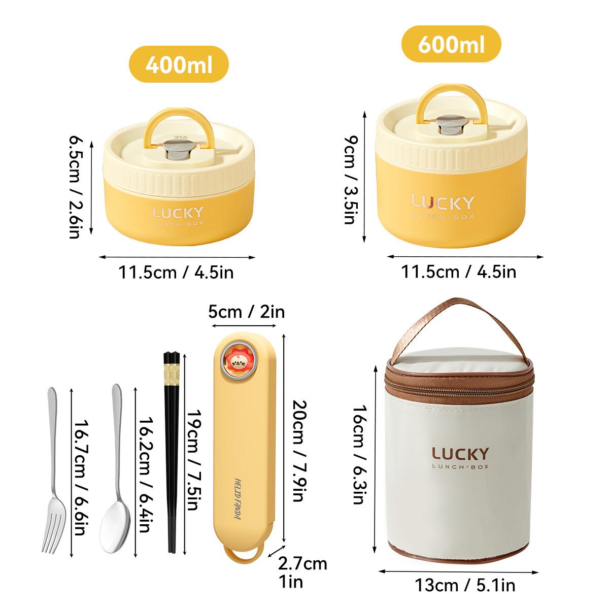 

WORTHBUY Термальний ланч-бокс Bento з нержавіючої сталі WORTHBUY 304 зі столовими приборами та сумкою, безпечний для мікрохвильової печі, герметичний ізольований контейнер для їжі