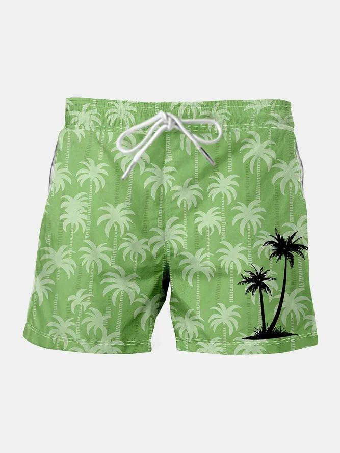 

Summer Beach New Coconut Tree Drawstring Printed Seaside Beach Casual Men S And Young Men S Shorts S