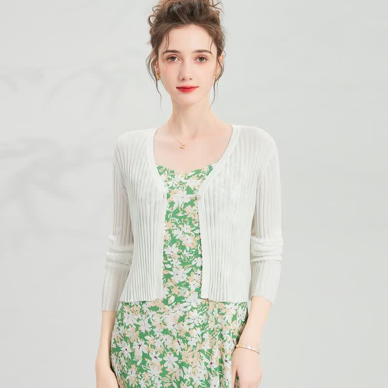Snowforte Women s Silk Blend V-Neck Knit Cardigan XL