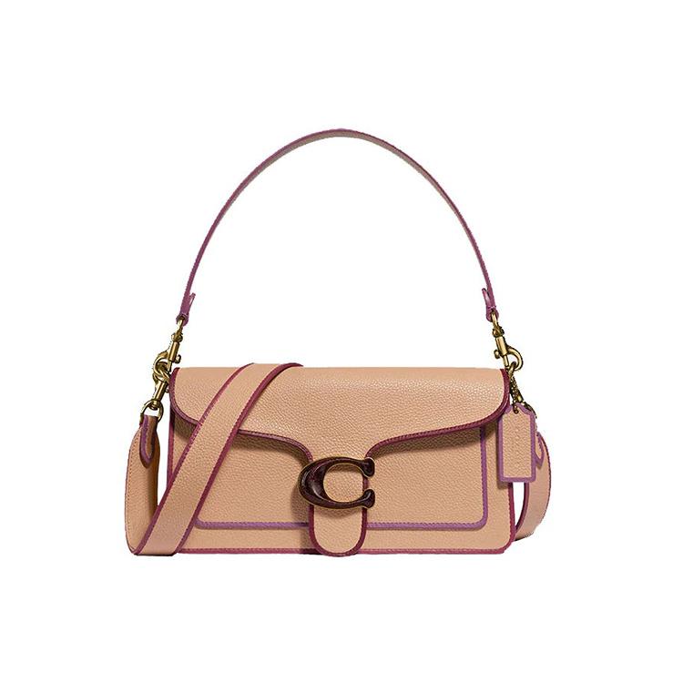 

New COACH Tabby Cow Leather Portable Crossbody Bag, Shoulder Bag Women s Milk Tea Purple Multicolor 79339-B4EQO 25.9*7.1*11.9CM