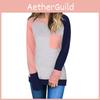Elegant Autumn Womens Tshirt Featuring Round Neck And Colorful Long Sleeves