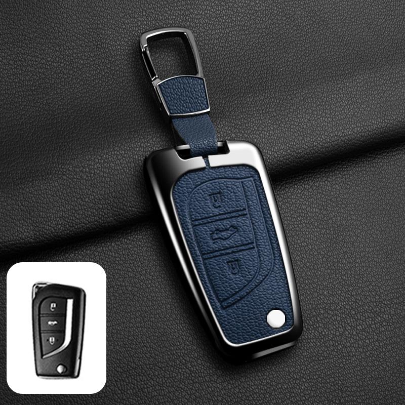 Leather Car Key Cover Case Shell for Toyota Hilux Revo Auris Corolla Reiz Avensis Verso Yaris Aygo Rav4 Scion TC IM 2017 2016