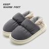 Men's down cotton slippers men's winter bag follow-up home with down to keep warm couple waterproof cotton slippers women's outer wear