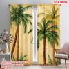 2pcs,2D Plane Printing Contemporary Curtains Tropical Canvas Polyester (without Rod) Decorations Inside Perfect for Living Room,