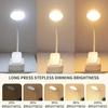 1pc Portable LED Clip-on Reading Light,Three Color Temperatures,Long Press to Adjust Brightness,White Shell,Battery not included