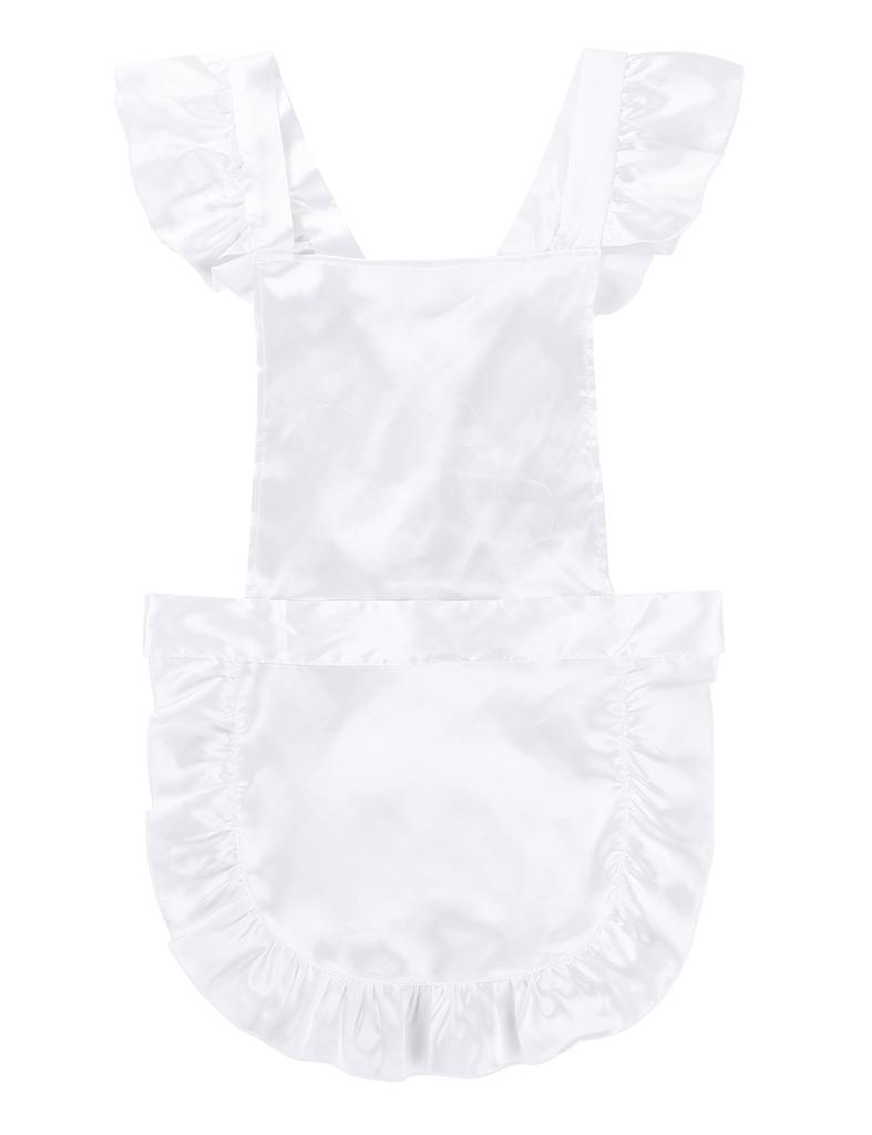 Men Sissy French Maid Outfits Cosplay Costumes Puff Sleeve Button Down Fancy Dress With Apron And Headband