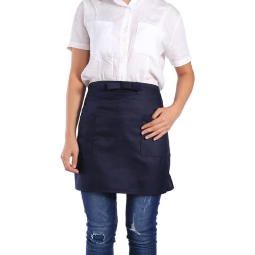 Short Apron, Front Apron, Sommelier Apron, Water-Repellent, Large Capacity, with Pockets, Short Length, Solid Color, Professional Use, Unisex, for Hai