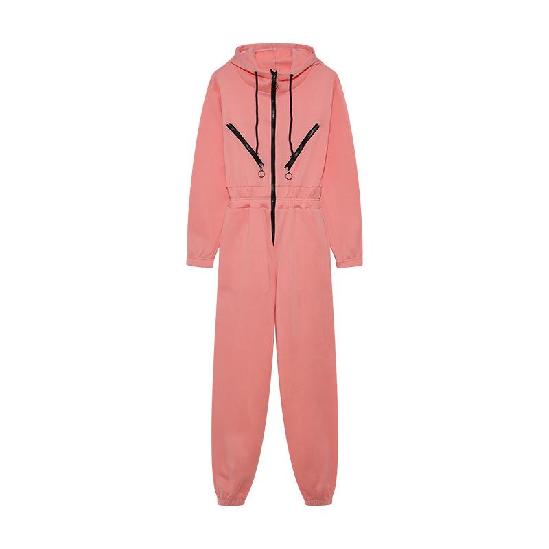 Autumn Winter Women's Hoodie Tracksuit Jumpsuits Loose Playsuits Rompers Female Casual Warm Sports Jumpsuit