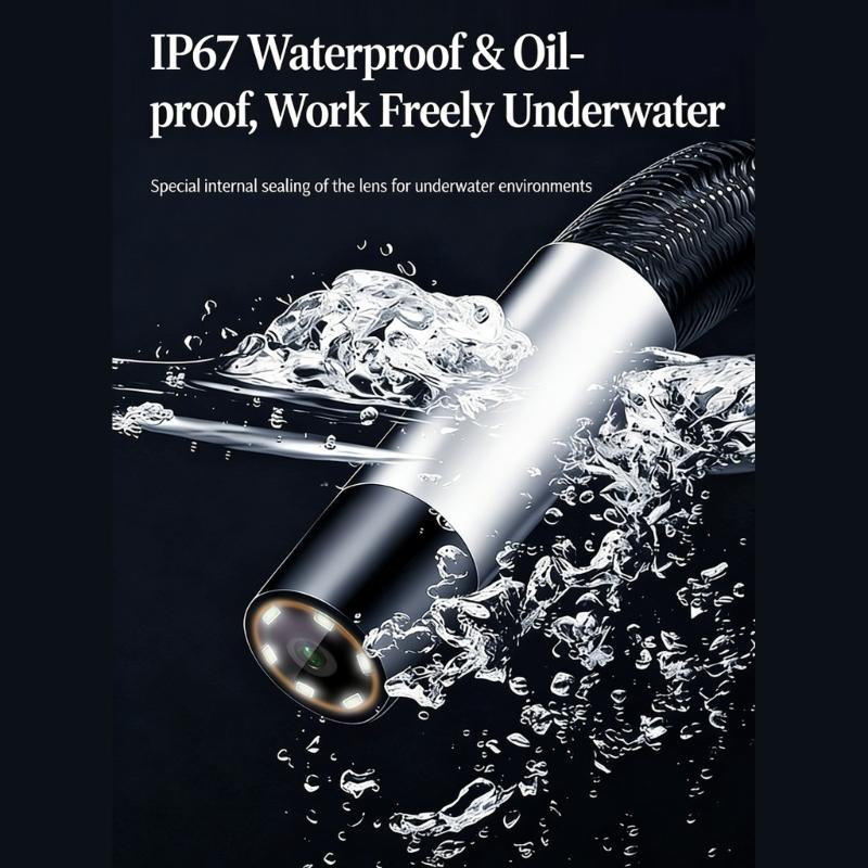 Industrial Endoscope With 1080P High Resolution Camera For Vehicle Maintenance And Pipe Inspection Flexible Tube With LED Lighting