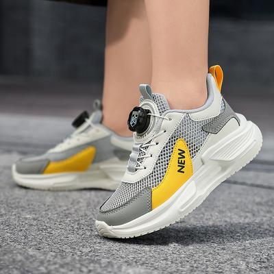 Kids' Rotating Buckle Sneakers Breathable Mesh Platform Non-slip Casual Sports Shoes
