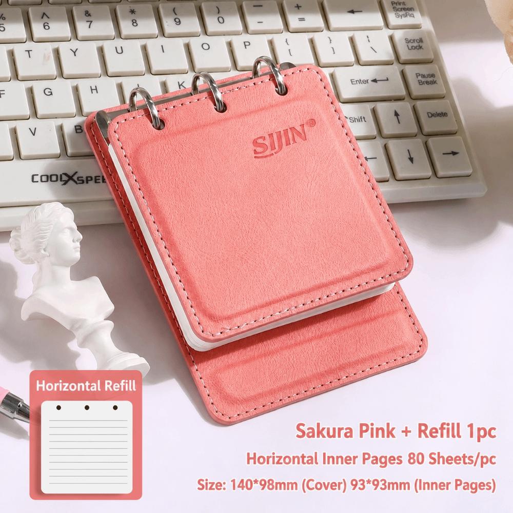 A7 Loose-leaf Notebook PU Leather Mini Journal Durable Note Pad Travel
