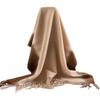 Scarf Women'S Elegant Tassel Gradient Thickened Cold And Warm Shawl