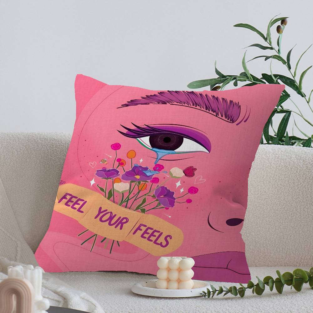 Feminist Fashion Art Pink Girl Cushion Cover Decorative Pillow Sofa Home Decor case pillow cases