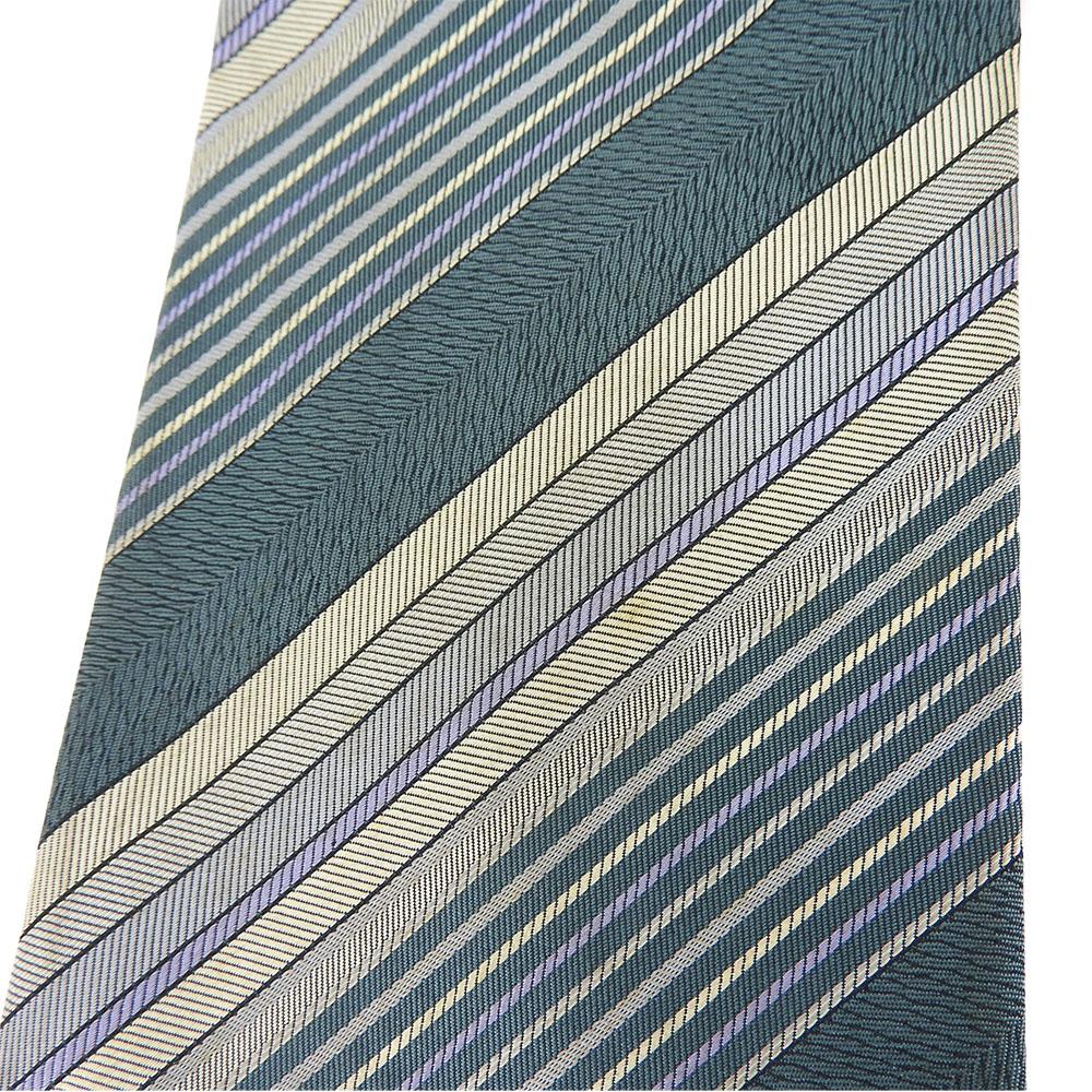 Used YVES SAINT LAURENT Tie Silk Green Green Gray Gentleman