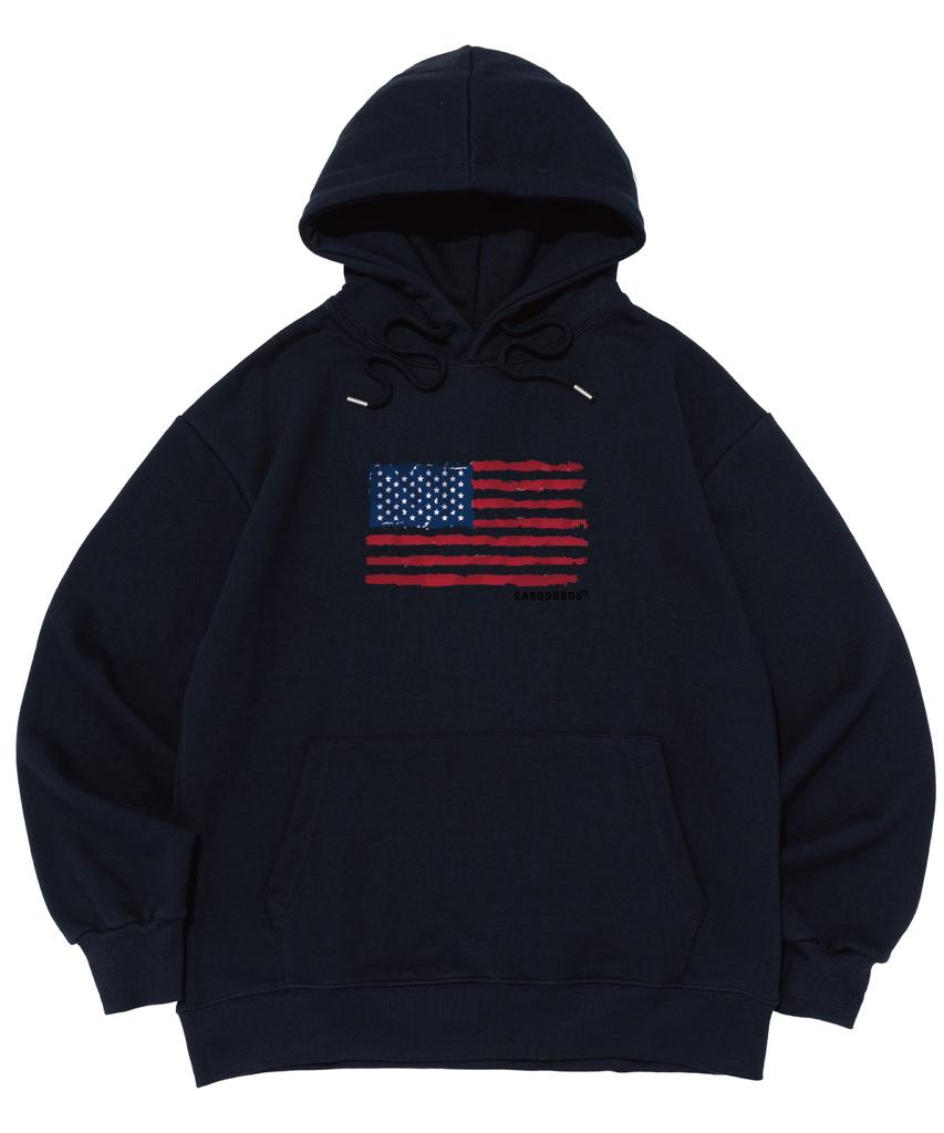 (Big Size) Acs American National Flag Hoodie (Navy)