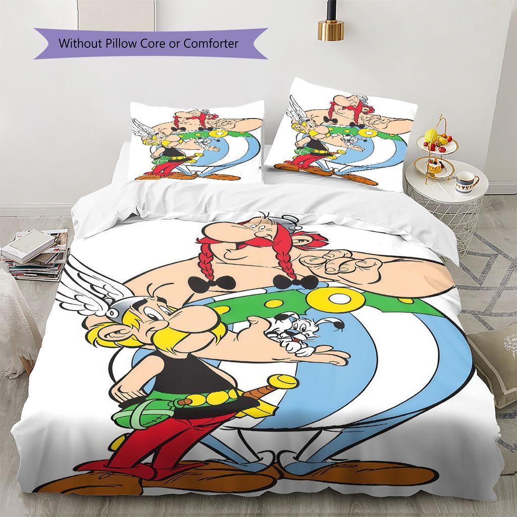 Asterix Bedding Quilt Set Quilt Cover Pillowcase Home Decoration Birthday Gift (1 * Duvet Cover + 2 * Pillowcase, Without Core)