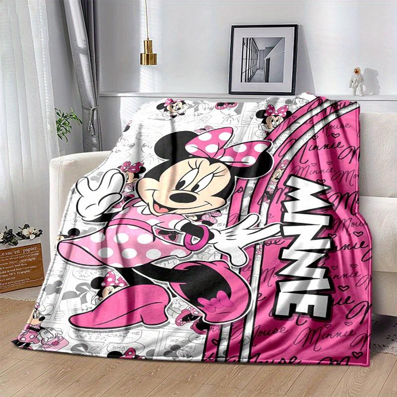 1pc. Minnie Mouse Cartoon Blanket, Seasonal Home Decor Gift, Soft Throw Blanket for Couch Bed Sofa, Pink Polka Dot Design, Suitable for All