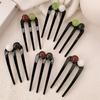 Plastic Hair Accessory Three Tooth Meatball Disc Sturdy Hair Fork  Hair Buns