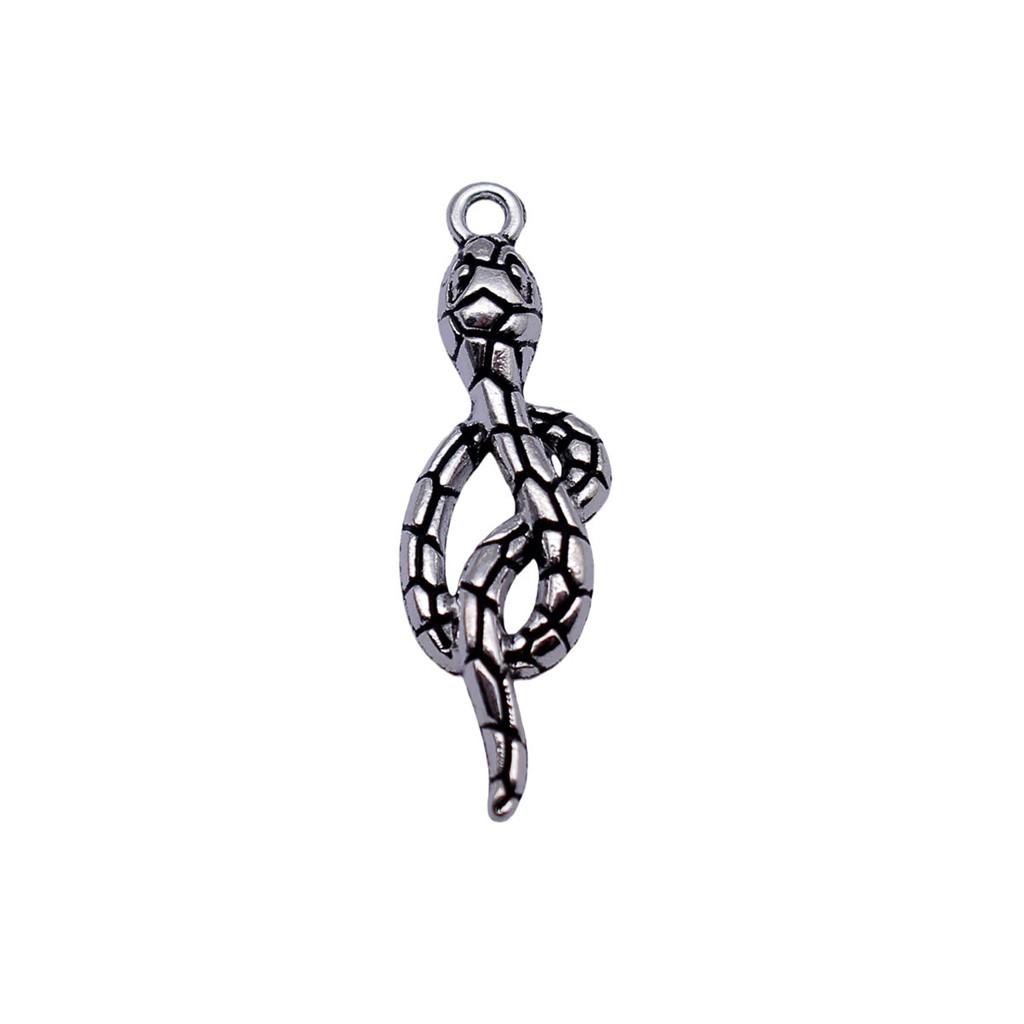 Cobra Snake Charms Antique Bronze Silver Pendants For DIY Bracelet Necklace Jewelry
