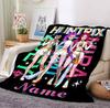 Custom Name Huntrix Squad Flannel Blanket Throw Blanket Soft Warm Sofa Bed home Decor Unique Gift