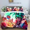 Anime Jinx Arcane: League of Legends Home Bed Three Piece Set Anime Printed Pillowcase Duvet Cover Full Size Customizable