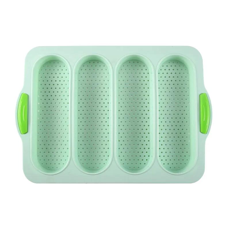 1PCS 4 Grids Silicone Mold French Bread Baking Mold Bread Baking Tray Nonstick Cake Baguette Mold Pans Bread Baking Tools