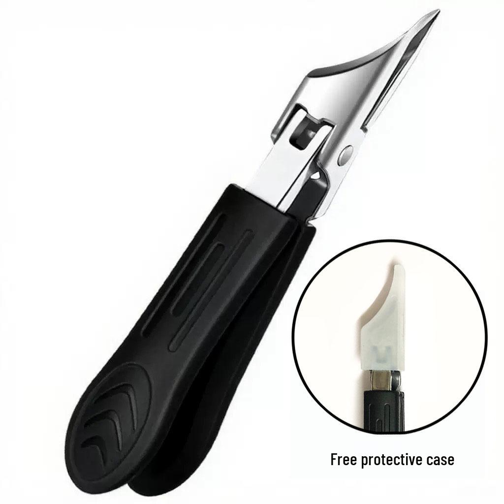 Large Anti-Splash Angled Nail Clippers for Thick Toenails - Beak Shape Design