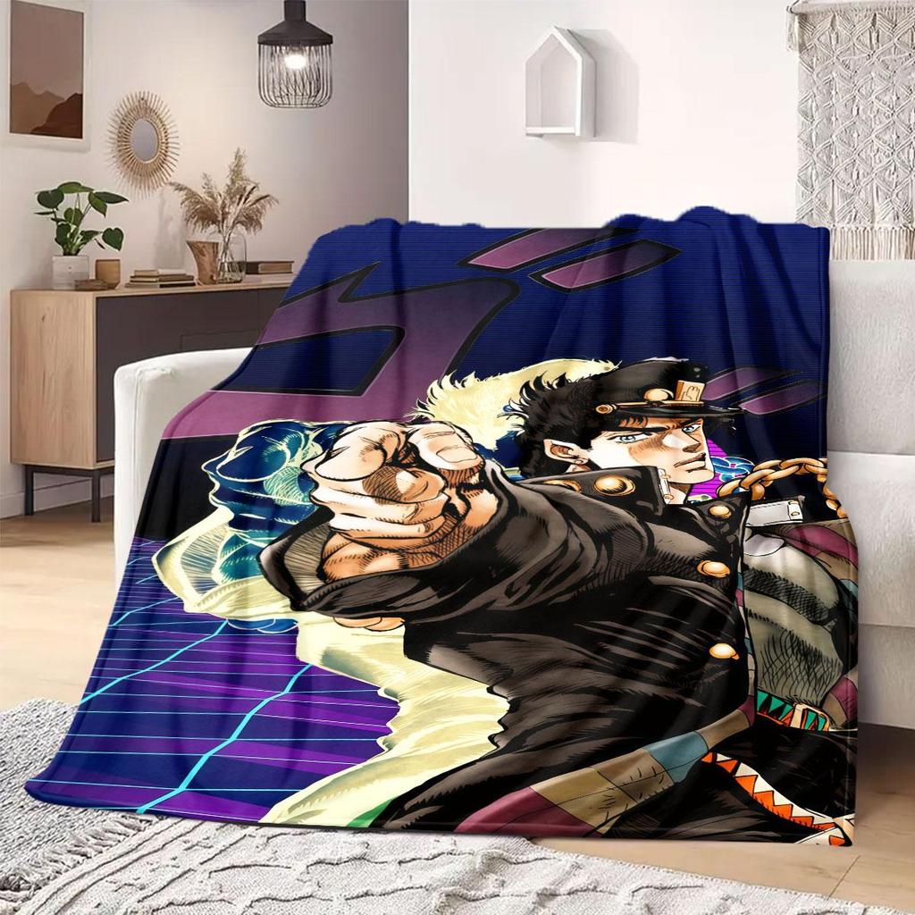 JOJO Anime Flanelldecke Warm, Gemütlich, Geeignet für Schlafzimmer, Sofas, Betten, Stühle, Picknicks, Reisen