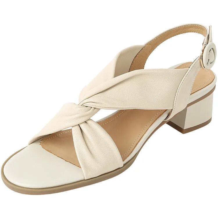 Fashion New Summer Shoes Round Toe Sandals Chunky Heel Shoes for Women Handmade Women Sandals Zapatos De Mujer Open Toe Gladiator Shoes