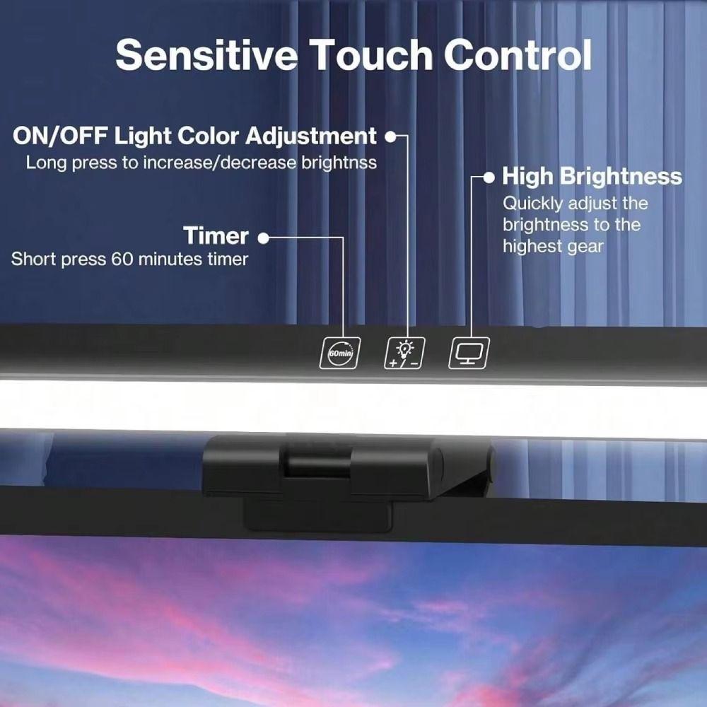 Eyes Protection Computer Screen Light Bar Stepless Dimming Laptop Clip Light  Dormitory