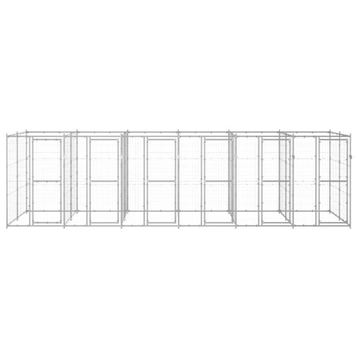 VidaXL Outdoor Kennel, Galvanized Steel 14.52 M²