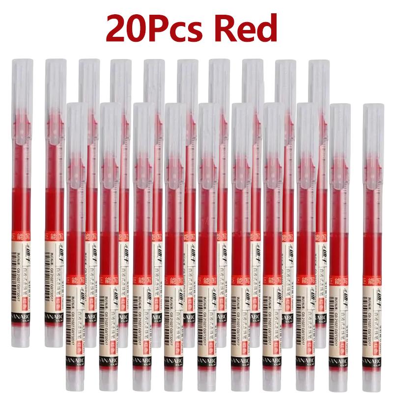 Needle Type Gel Ink Pens Black/Blue/Red 0.5mm Liquid Ballpoint Pen Students Stationery School Office Writing Tool