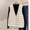 [Entity Available] High-end Goose Down V-neck Collarless Down Liner Vest New Autumn and Winter Base