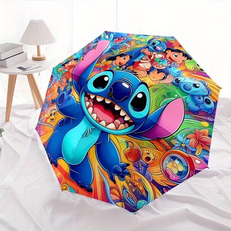 1pc Lilo and Stitch Durable Cartoon Folding Umbrella, Portable 3-Fold Compact Umbrella for Men and Women, Suitable for Travel or Daily Use.N