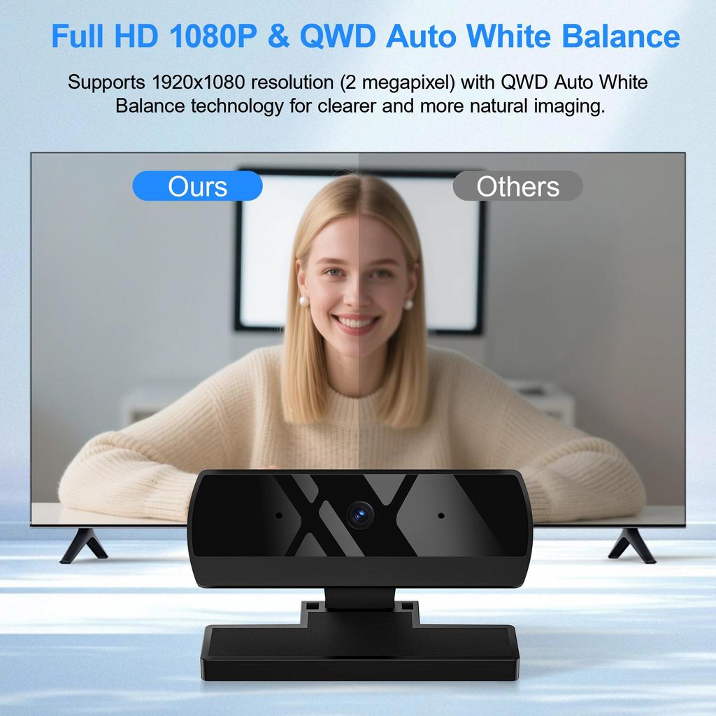 HD 1080P Web Camera USB Web Camera with Microphone Autofocus Camera PC Computer Laptop Live Streaming Webcam for Video Calling