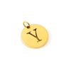 New titanium steel English letter DIY pendant fashionable stainless steel round hollow letter pendant