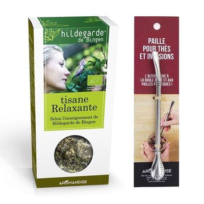 Organic Relaxing Herbal Tea + Stainless Steel Straw with Filter