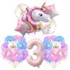 Pink Color Unicorn Aluminum Film Printing Latex Balloon Set Children'S First Birthday Arrangement Surprise Gift