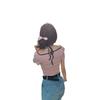 Pure desire bow short sleeve slim fit slim waist T-shirt Spice girl sexy fashion versatile niche irregular top