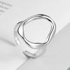 Foxanry Hot Sale Silver Color Party Ring for Women Couple Creative Irregular Simple anillos Jewelry Size 17.3mm Adjustale
