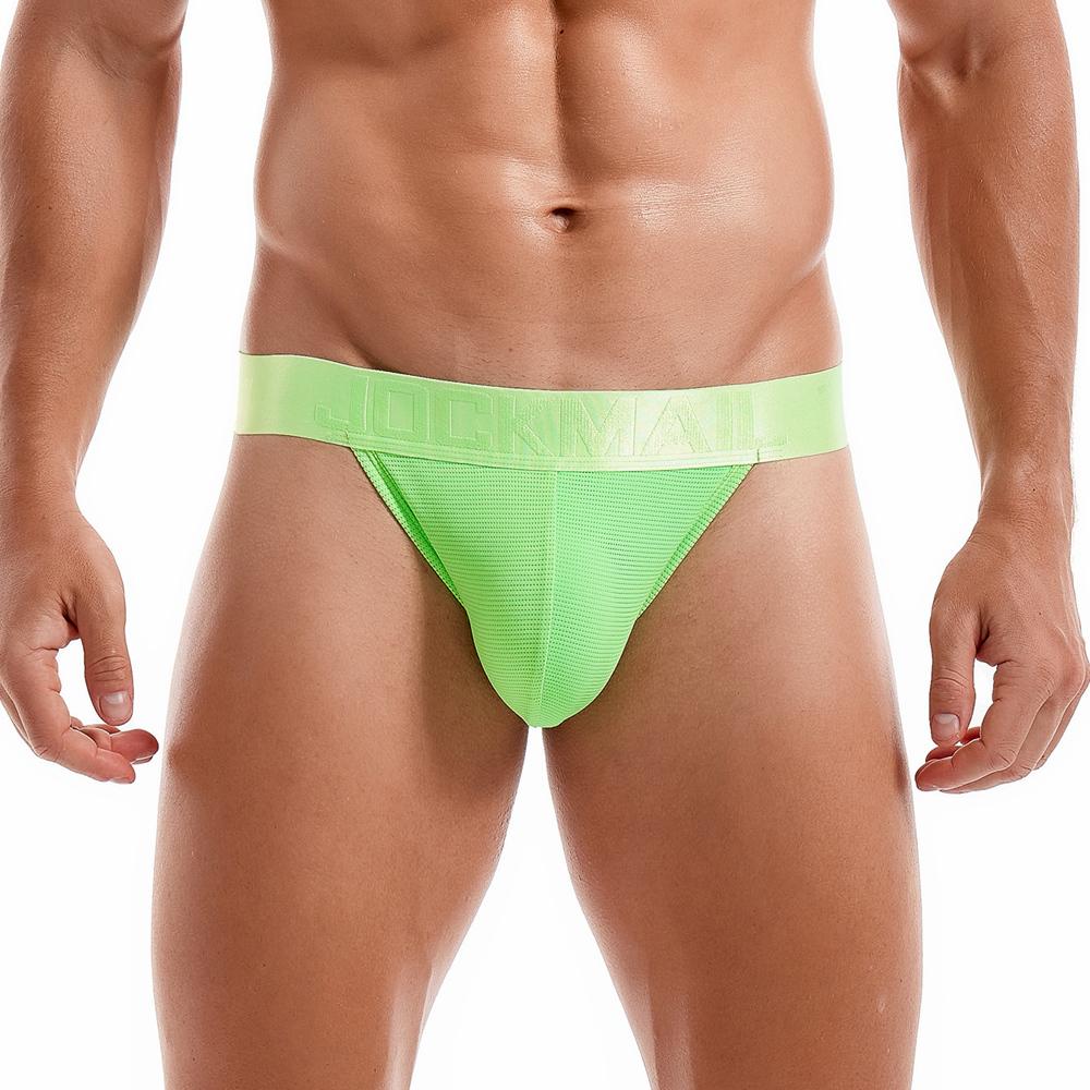 Jockstraps JOCKMAIL Solid Colour Ultra-thin Mesh Breathable Semi-transparent Sexy Men's Thong Underwear Daily Casual Low Waist G-string Underpants