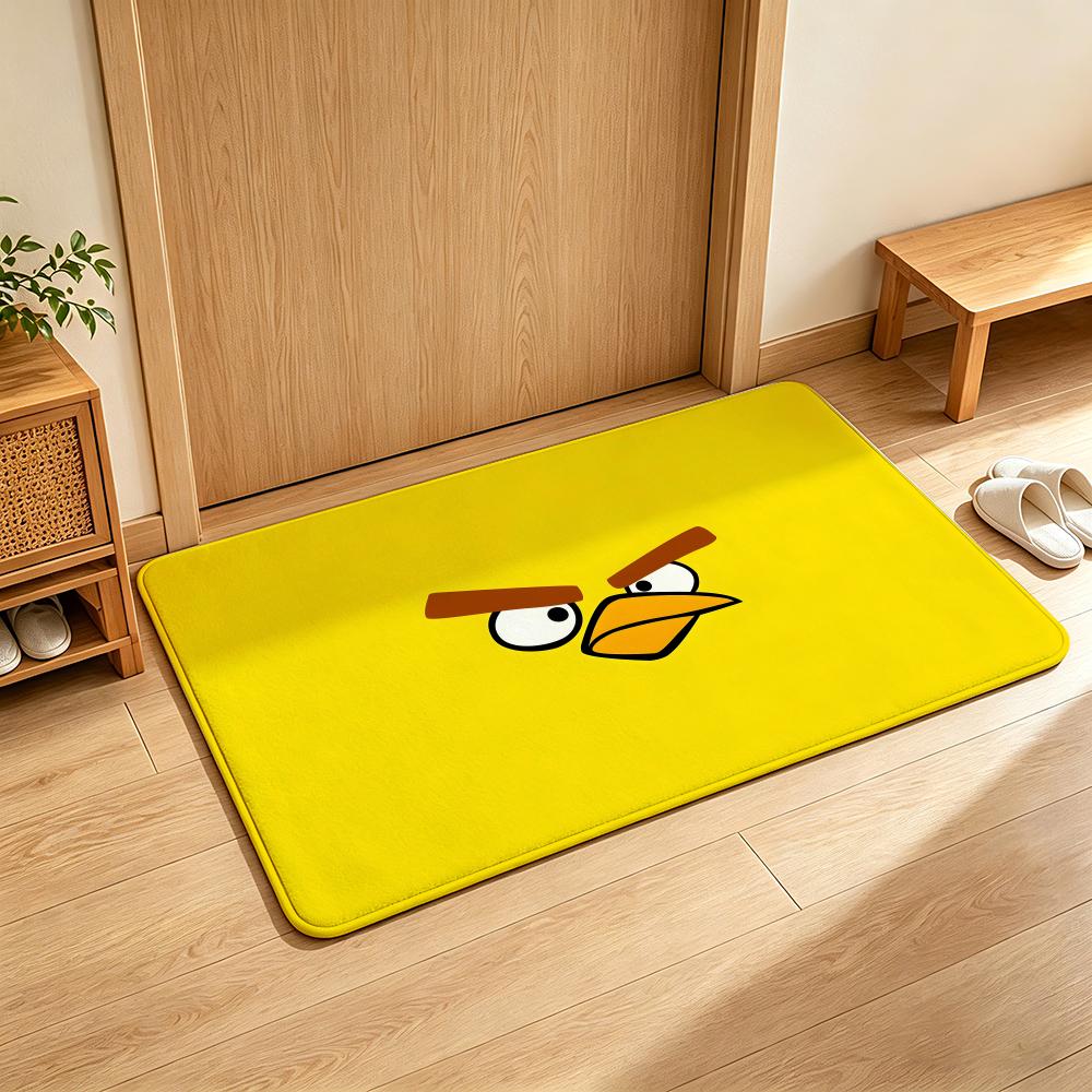 Game A-angry B-Birds Floor Mat Soft Flannel Floor Mat Suitable for Entryways, Living Rooms, Bedrooms, and Bathrooms