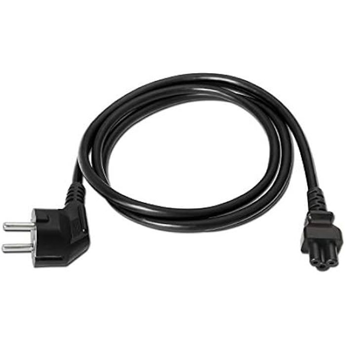 AISENS A132-0172 Câble D'alimentation Trèfle CEE7 coudé/M-C5/H Noir 1,5 M