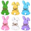 6 Pcs Easter Bunny Decor Easter Decorations Bunny Decor Spring Bunny Wood Tabletop With Hemp Rope Rustic Rabbits Wooden Tiered T