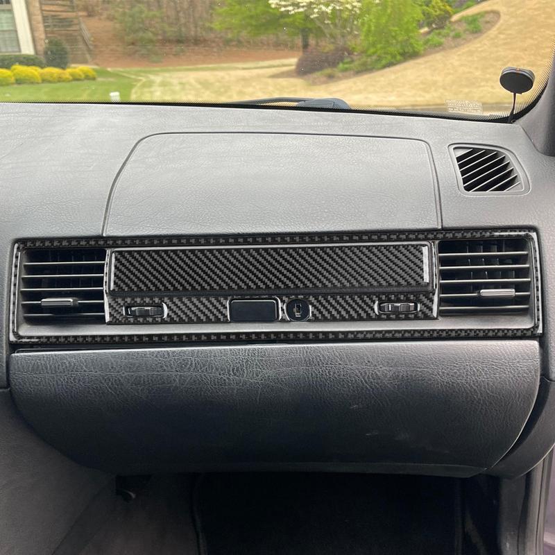 For BMW 3 Series E36 1994 1995 1996 Car Accessories Carbon Fiber Copilot Strip Air Vent Gear Shift Panel Interior Trim Sticker