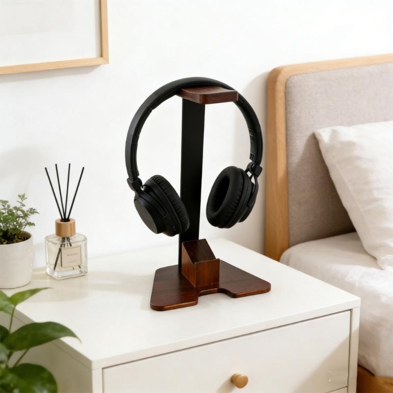 Solid Wood sound Device Stand With Holder For Gaming Gear Accommodates Multiple Systems And Professional Gamepads