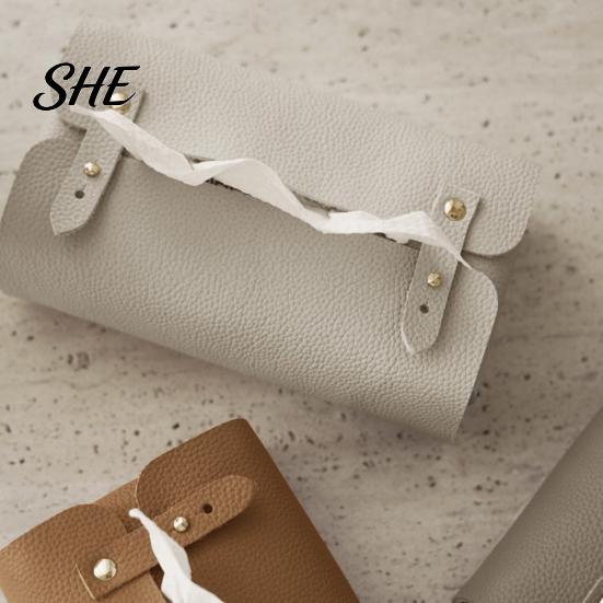 Multipurpose Tissue Organizer Faux Leather Box, Minimalist Napkin Holder for Living Space Saving Storage Box Room Desk, Decorative Dispenser